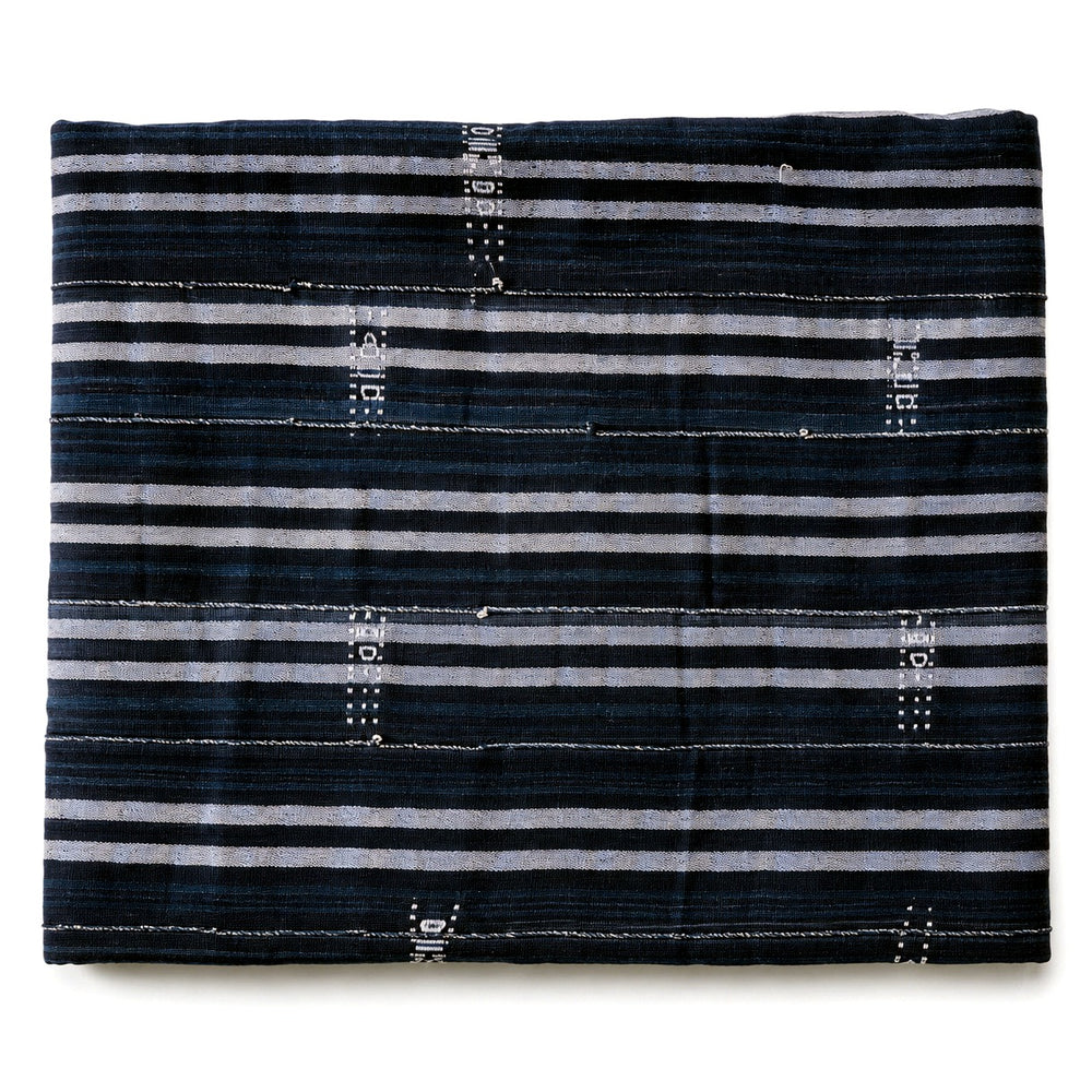 Handwoven Indigo Cloth, Pattern 01 - Indigo Broken Line